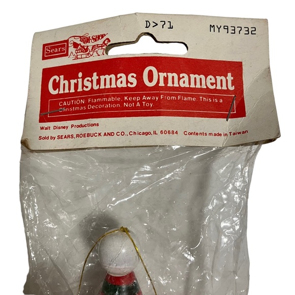 Vintage NEW Wooden Pull String Clown Girl Teddy Bear Christmas Ornament - Picture 4 of 8